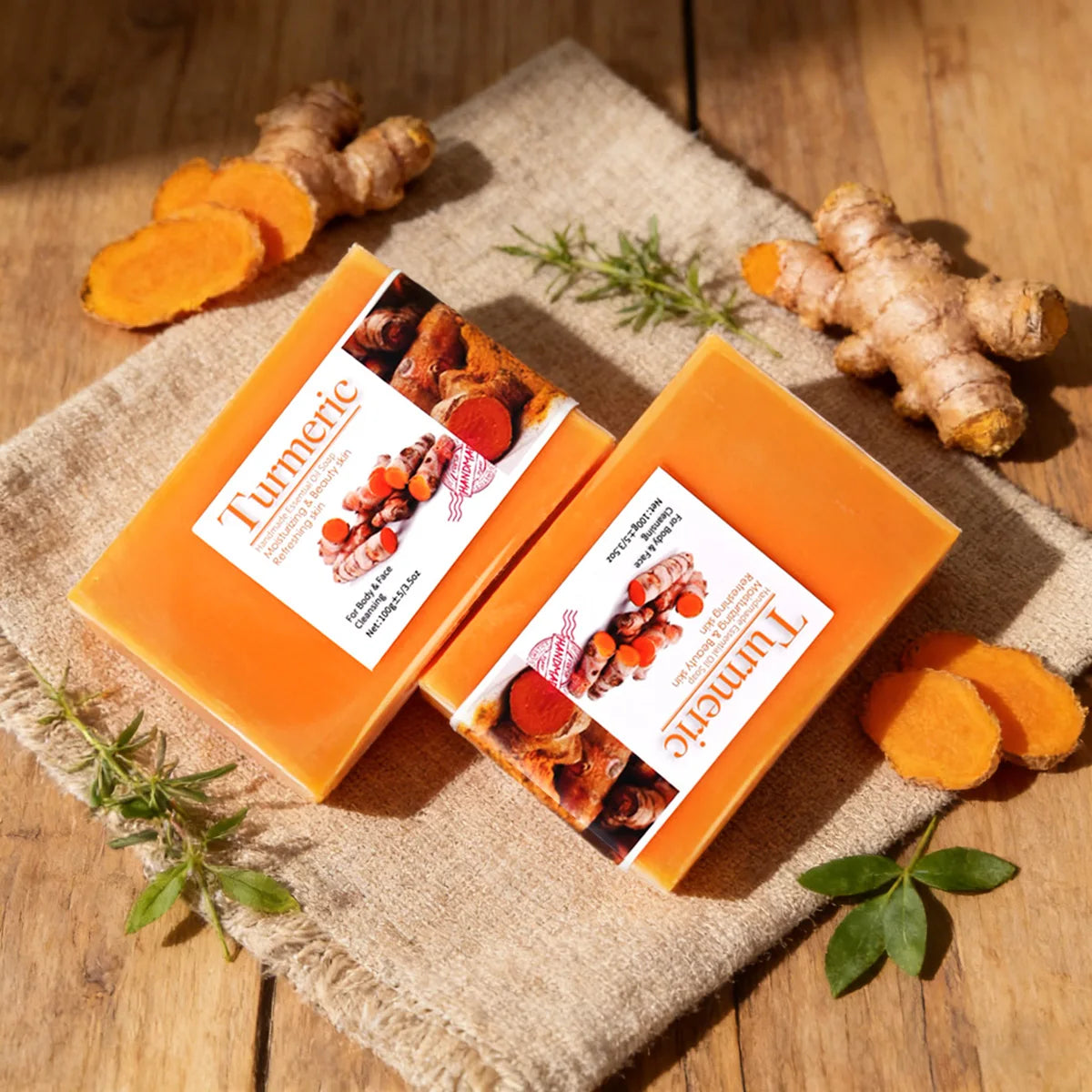 100 Natural Organic Tumeric Skin Whitening Anti Acne Handmade Care Qme 200g