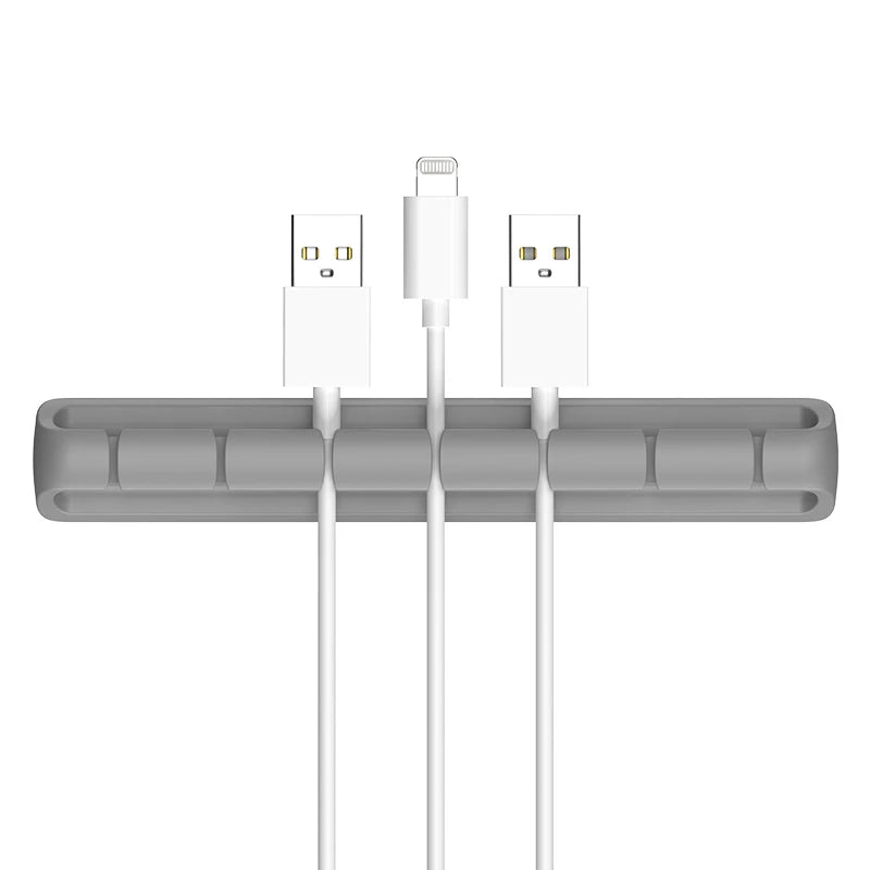 Desktop Charging Data Line Fixator Multiport Storage Line Tabletop Cable Organizer Smart Device Charging Wire For Mouse Cables Qme Grey 7 holes