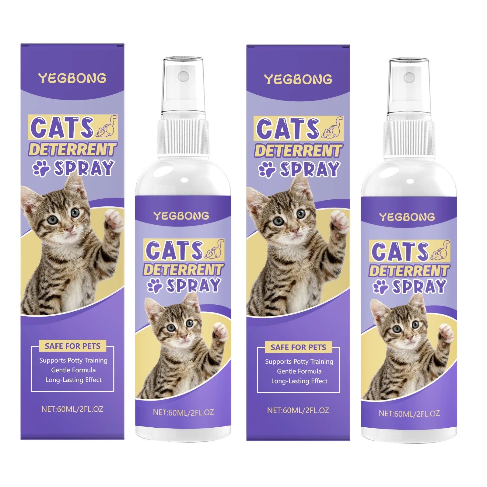 Pet Toilet Training Spray Induce Cat Pee Positioning Defecation Correct Bad Habit Reduce Scratching Behavior Cat Training Spray Qme 2 x 60ml Boxed