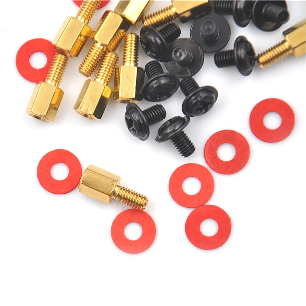 12pcs Computer Screws Motherboard Standoffs/ Screws/ Washers Kit Qme