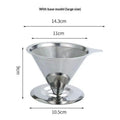 Reusable Stainless Steel Pour Over Coffee Filter Paperless Fine Mesh Qme D