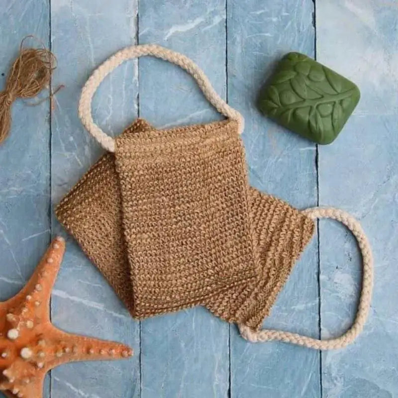 Breathable Ramie Jute Shower Towel Exfoliating Belt Back Cleansing Qme