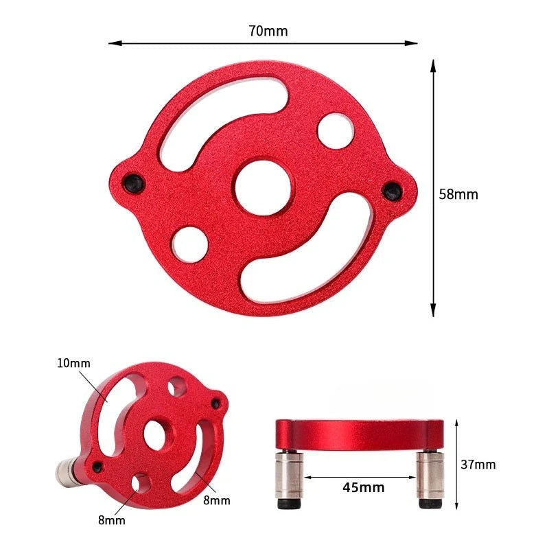 3-10mm Woodworking Self-Centering Dowel Jig Handheld Drill Guide Locator Straight Holes Wood Panel Hole Puncher Locator Tool Qme Red A