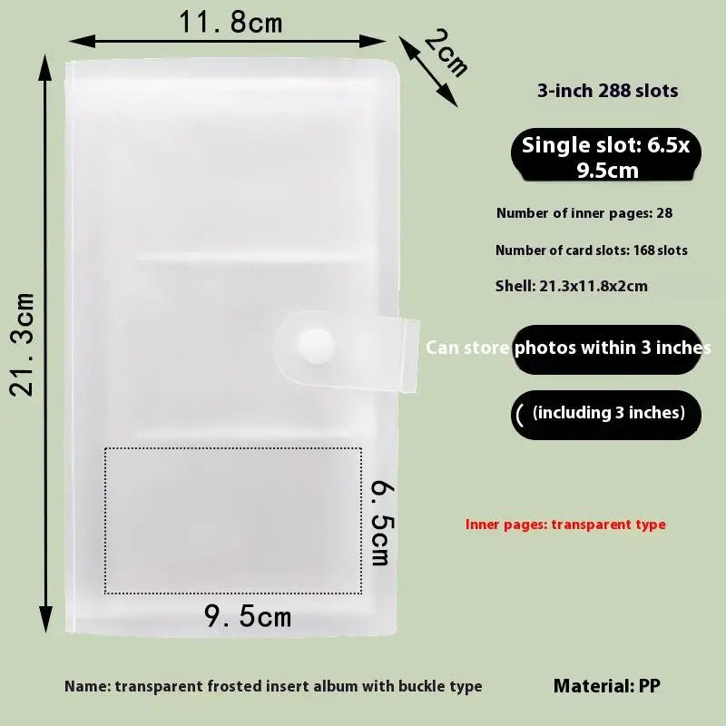 1Pcs Album Photo Book Postcard Photo Storage Card Album Photo Album Contents 84/120/240/288 Slot Qme 288 Slot