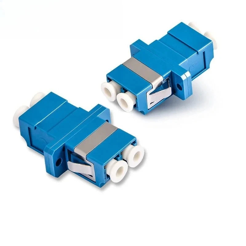 50pcs Fiber optical Flange Coupler LC-LC Duplex Coupler Connector Single Mode Plastic duplex optical fiber adapter LC UPC Qme 50pcs