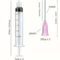 5 Pack 5ML/CC Premium Ink Filling Syringe with Blunt Needle Tip for Fountain Pen Qme 5pcs