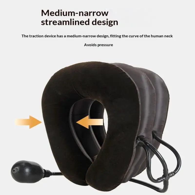 Adjustable Inflatable Neck Traction Device Soft Stretcher Brace Qme