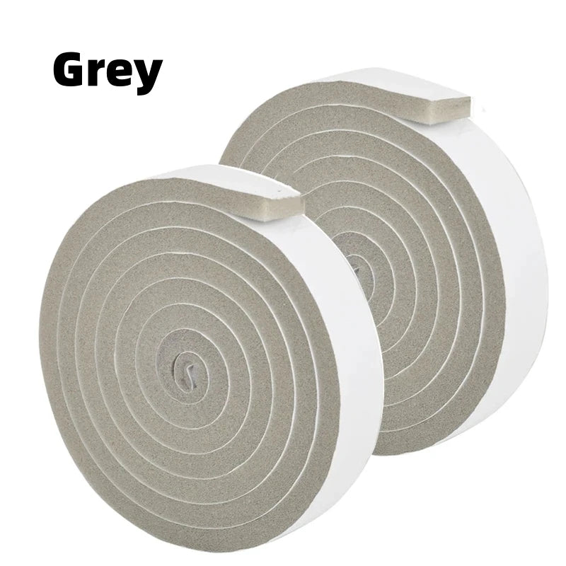 4M Foam Self-adhesive Door Window Sealing Strip Wearable Sliding Dustproof Sponge Strip Soundproof Home Insulation sealing tape Qme Gray 4m 3cm