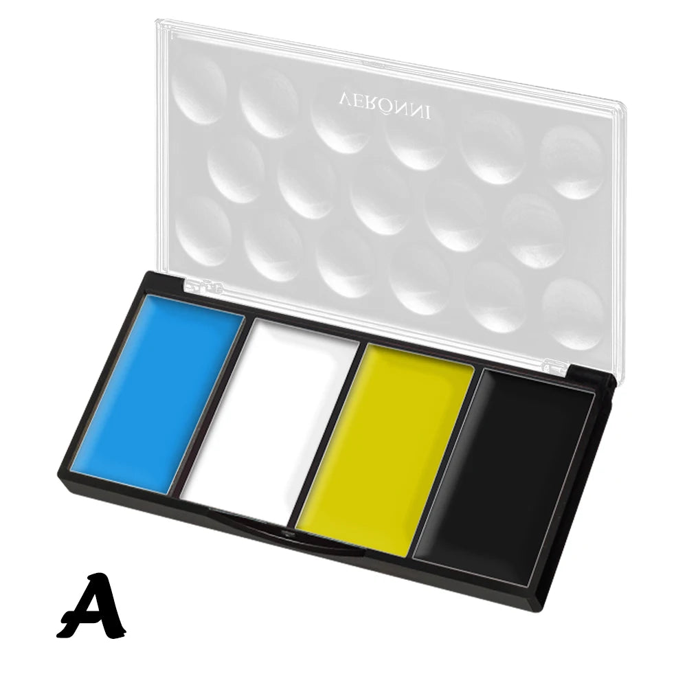 4 Colors Oil Based Face Body Paint Palette Waterproof Long Lasting Qme A