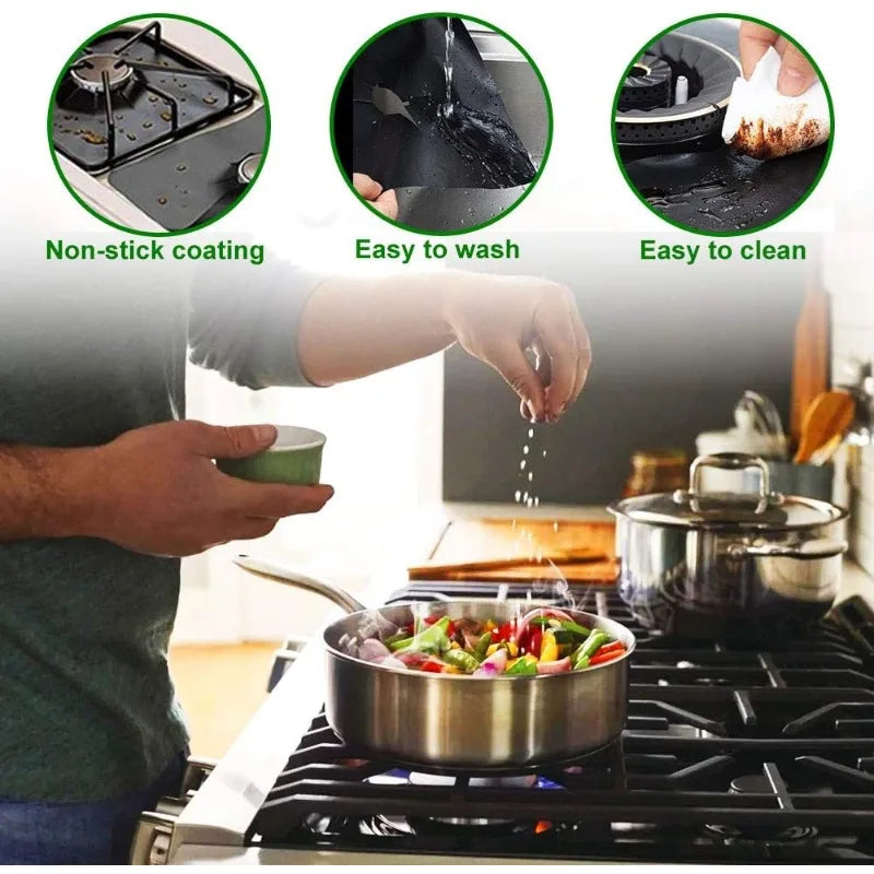 1 Reusable Gas Stove Protector Pad Non-stick Heat Resistant Washable Qme