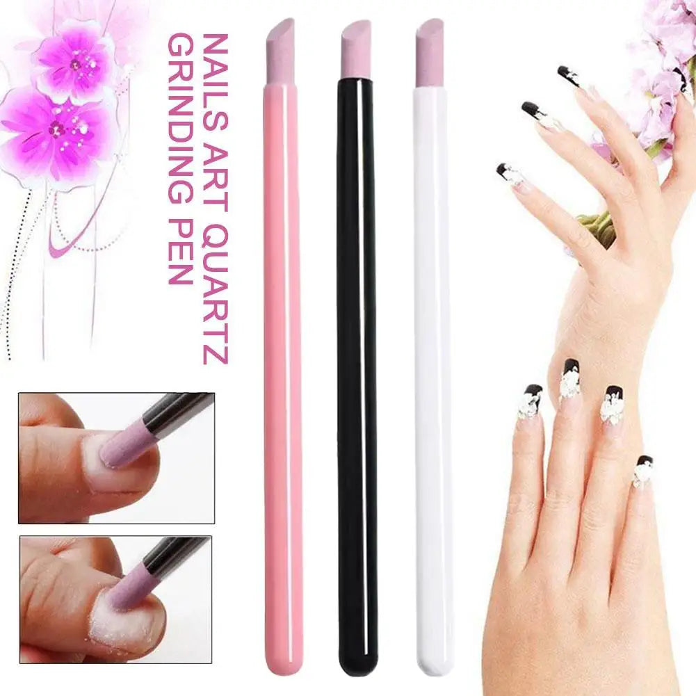 Nails Art Quartz Grinding Pen for Remover Cuticle Dead Skin UV Gel Polish Nail File DIY Manicure Pedicure Care Tools Qme