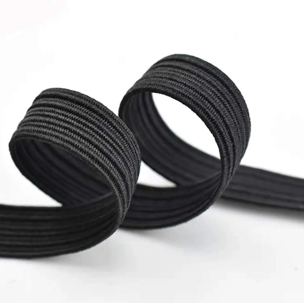 160 Yards Black Flat Elastic Band Heavy Stretch High Elasticity Knit Elastic Band for Sewing Crafting (3mm) Qme