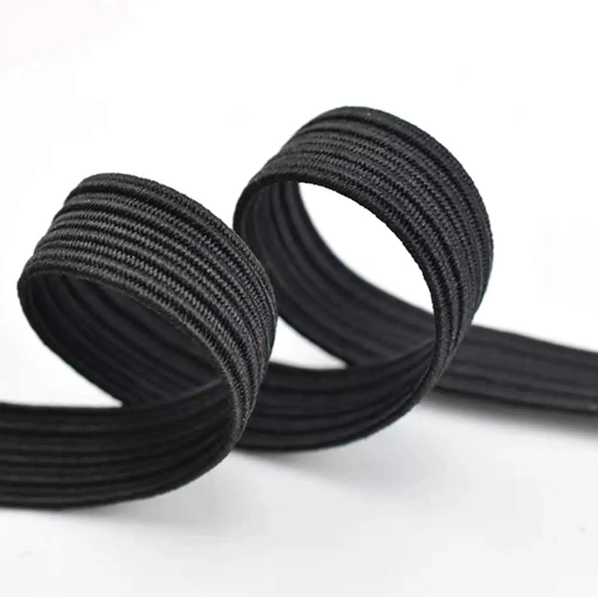 160 Yards Black Flat Elastic Band Heavy Stretch High Elasticity Knit Elastic Band for Sewing Crafting (3mm) Qme