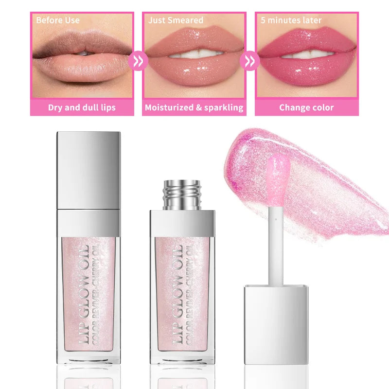 Sext Lip Oil 8ml Cherry Pink Lips Plumper Gloss Hydrating Plumping Lips Coat Tinted Lip Plumper Serum Lips Glow Oil Makeup Qme