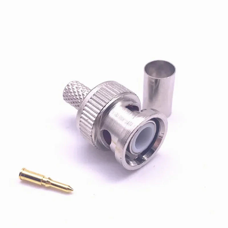 25-Piece BNC RG58 RG59 RG60 Male Plug Crimp Connectors for CCTV Camera Connect Anpwoo BNC Communication Converter sercurity IPC Qme