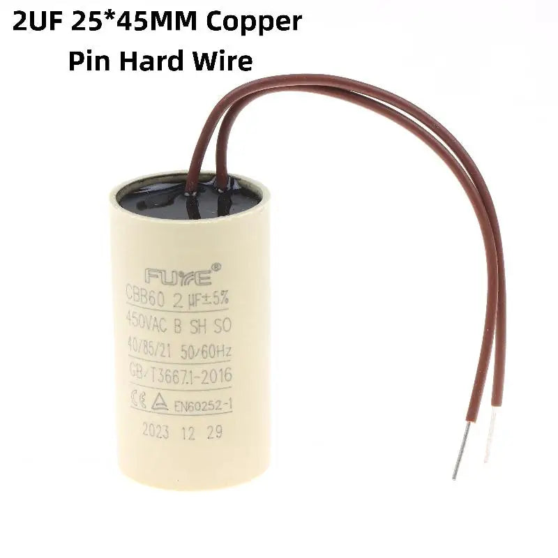 1/5Pcs 2/2.5/3uF Capacitor For Air Compressors Pressure Washers CBB60 Capacitor For Circulating Water Pump Hanging Fireplace Qme A 1pcs