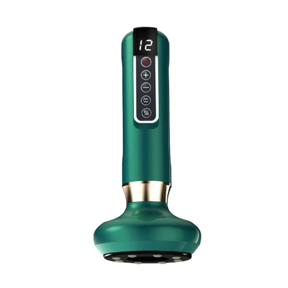 Handheld Adjustable Cellulite Massager Cupping Machine Rechargeable Qme green