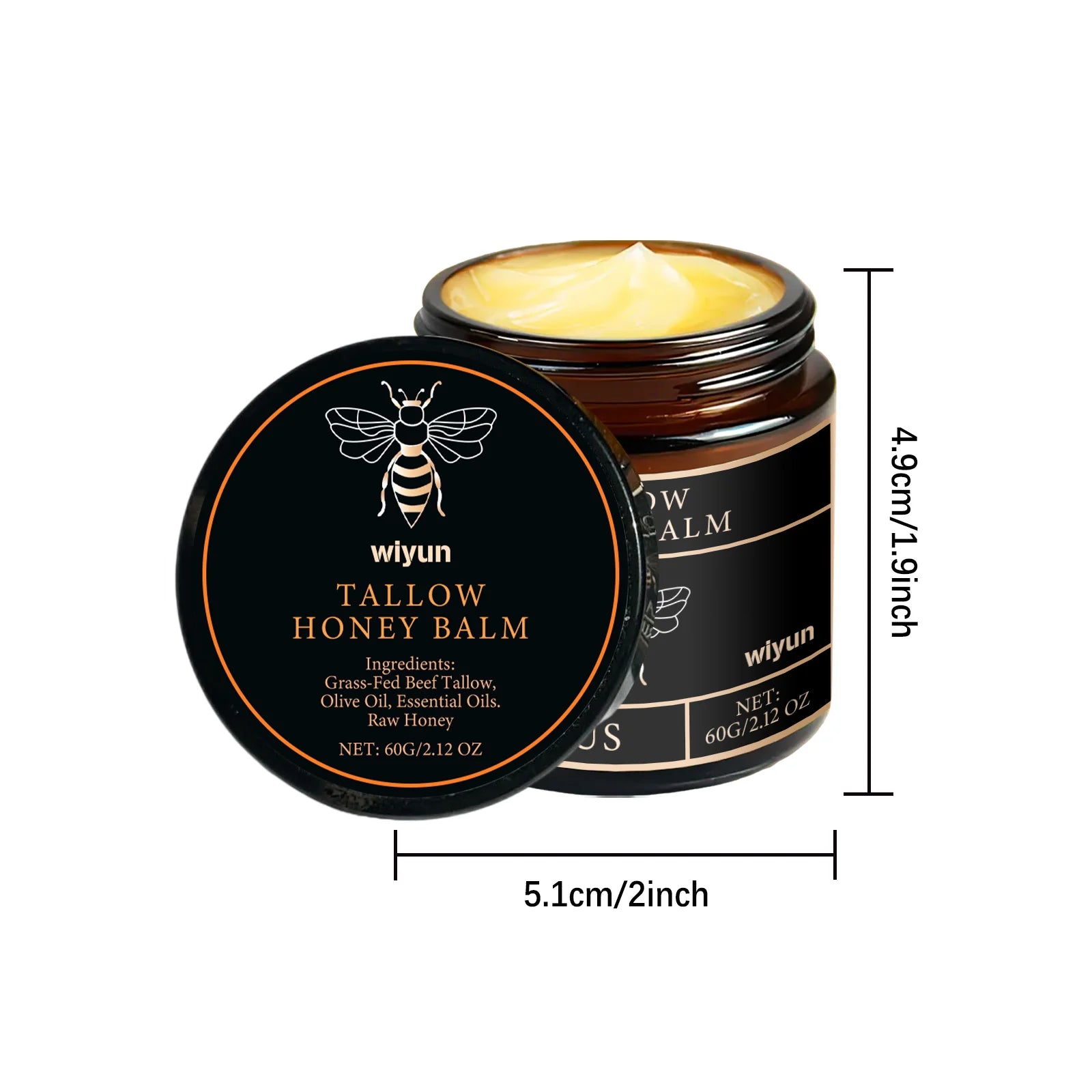 Beef Tallow Honey Cream Brightening Fade Dark Spots Remove Melanin Firming Non-Greasy Lasting Moisturizing Soothing Body Lotion Qme