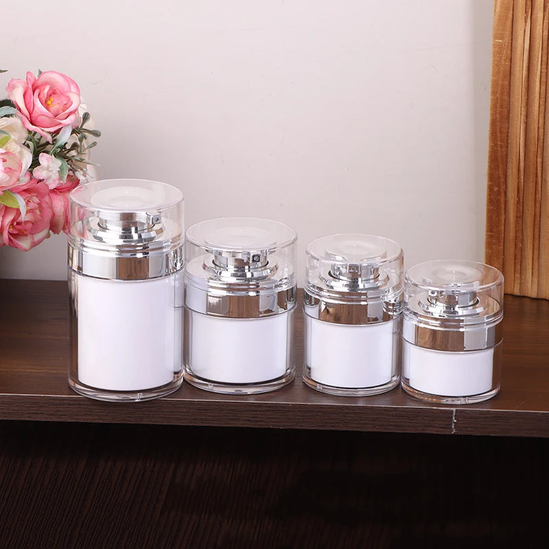 Refillable Vacuum Bottle Travel Cream Lotion Cosmetic Container Pump Qme