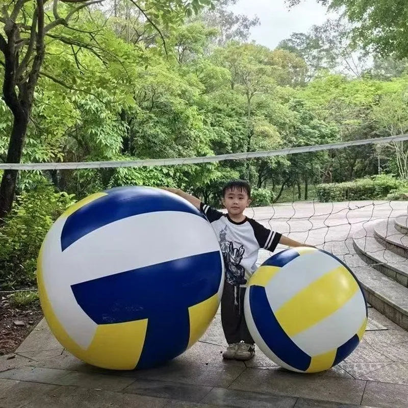 Inflatable Large Volleyball Thickened Giant PVC Beach Ball Outdoor Sports Inflatable Football Toy for Fun Qme