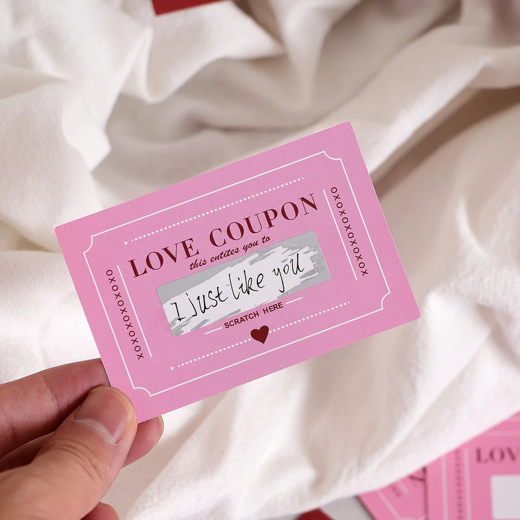 10Pcs/20Pcs Scratch-Off Love Coupons Couple Scratch Off Cards Valentine's Day Wedding Anniversary Creative Gifts Qme