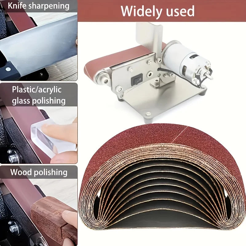 15Pcs 30 X 330 mm abrasive belt - 60/80/120/240/400 grain size - for sanding, filing, grinding and deburring Qme