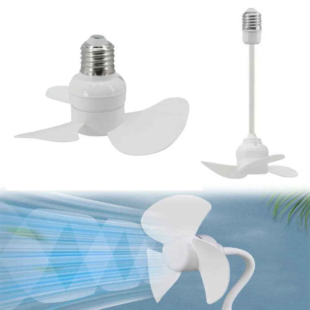 1pcs Household Electric Fan Indoor Ceiling Fan E27 Screw Mouth Brushless Motor 140mm Bedroom Silent Fan LED Energy-saving Fan Qme