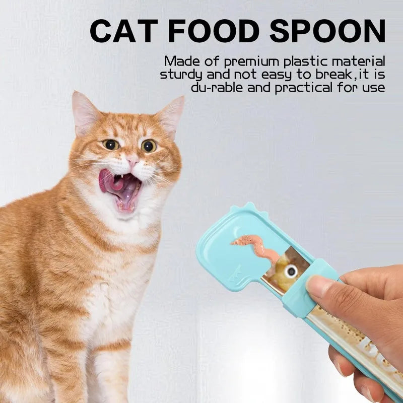1pc cat wet treatment feeding spoon, convenient squeezing spoon, and cat and dog feeding accessories are easy to use Qme