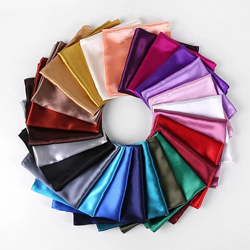 90 Big Headwraps Solid Colors Neckerchief Hijab Women Satin Headband Qme