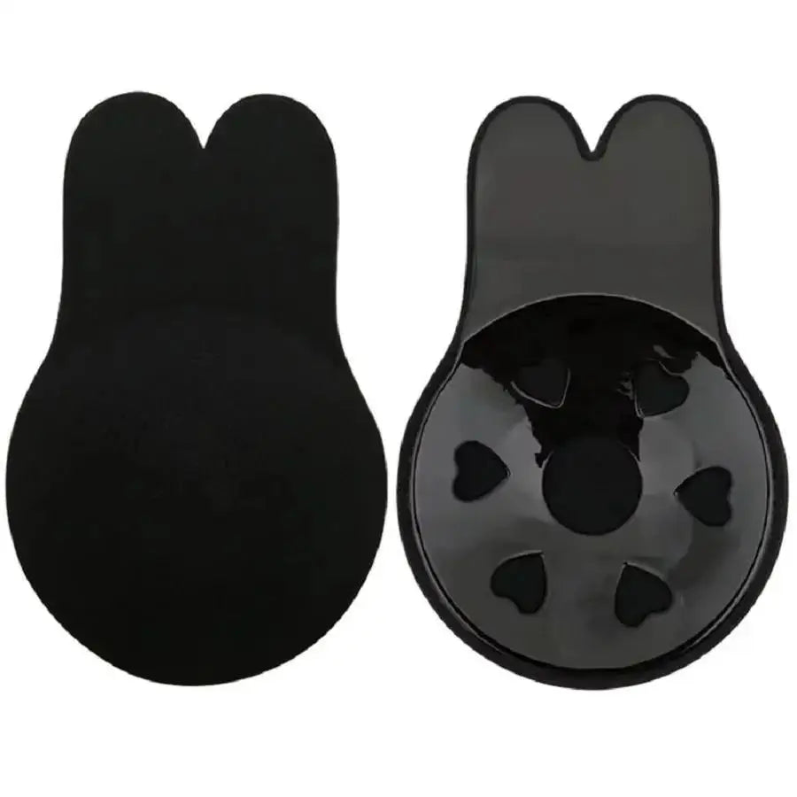 Silicone Breast Patches Breathable Adhesive Strapless Invisible Bra Qme M black