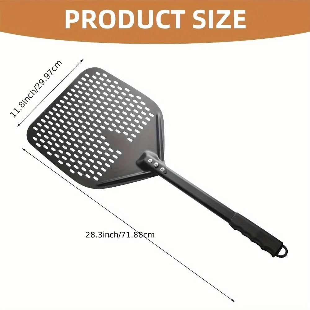 Stainless Steel Pizza Peel Perforated Non Slip Professional Oven Tool Qme