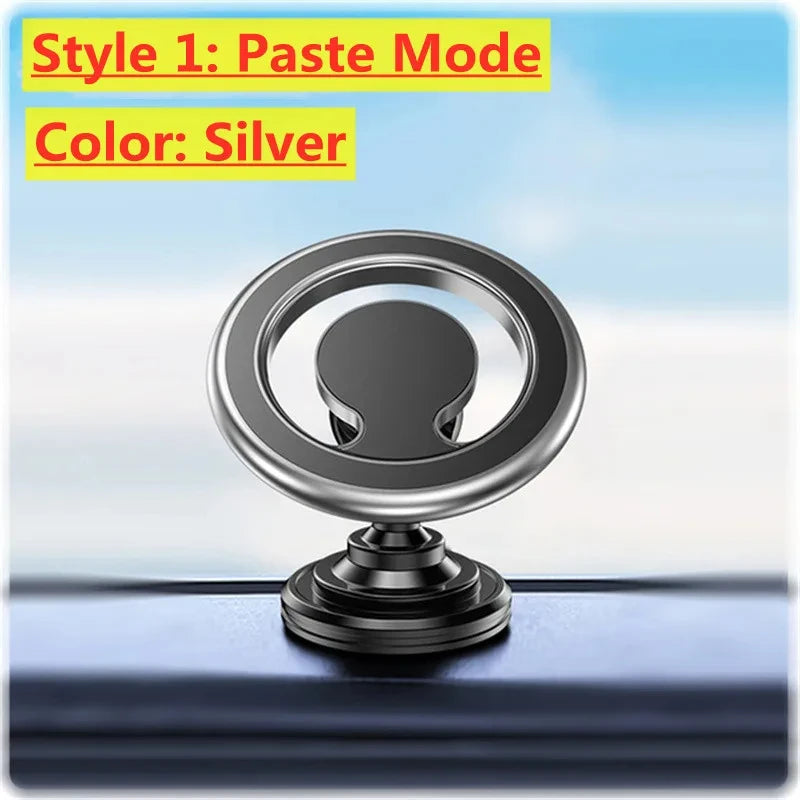 Magnetic Car Phone Holder Stand Magnet Car Mount Support GPS Mobile Bracket in Car For Macsafe iPhone 12 13 14 Samsung Xiaomi Qme Paste silver