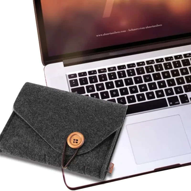 Travel Electronics Organizer Felt Cable Storage Case Power Adapter Qme