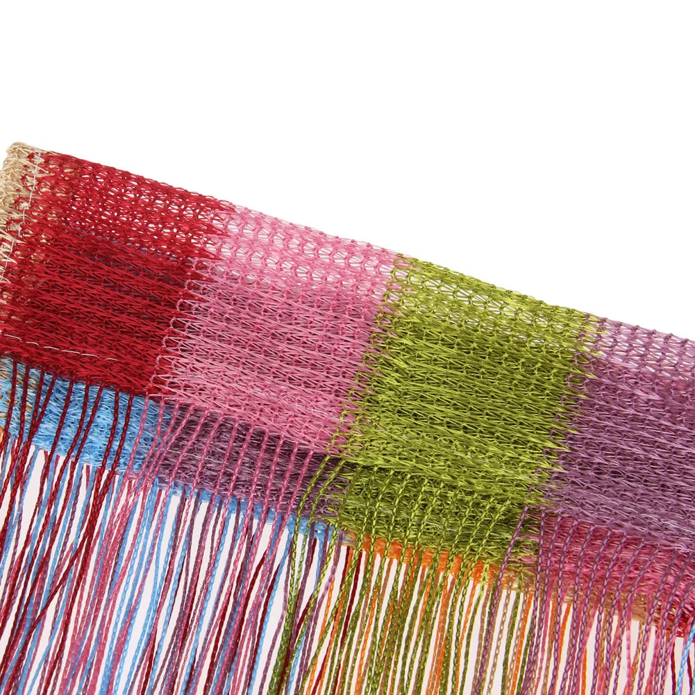 100x200cm String Curtain Multi-Color Wall Panel Fringe Window Room Divider Tassel Screen for Home Door Curtain Decor Qme