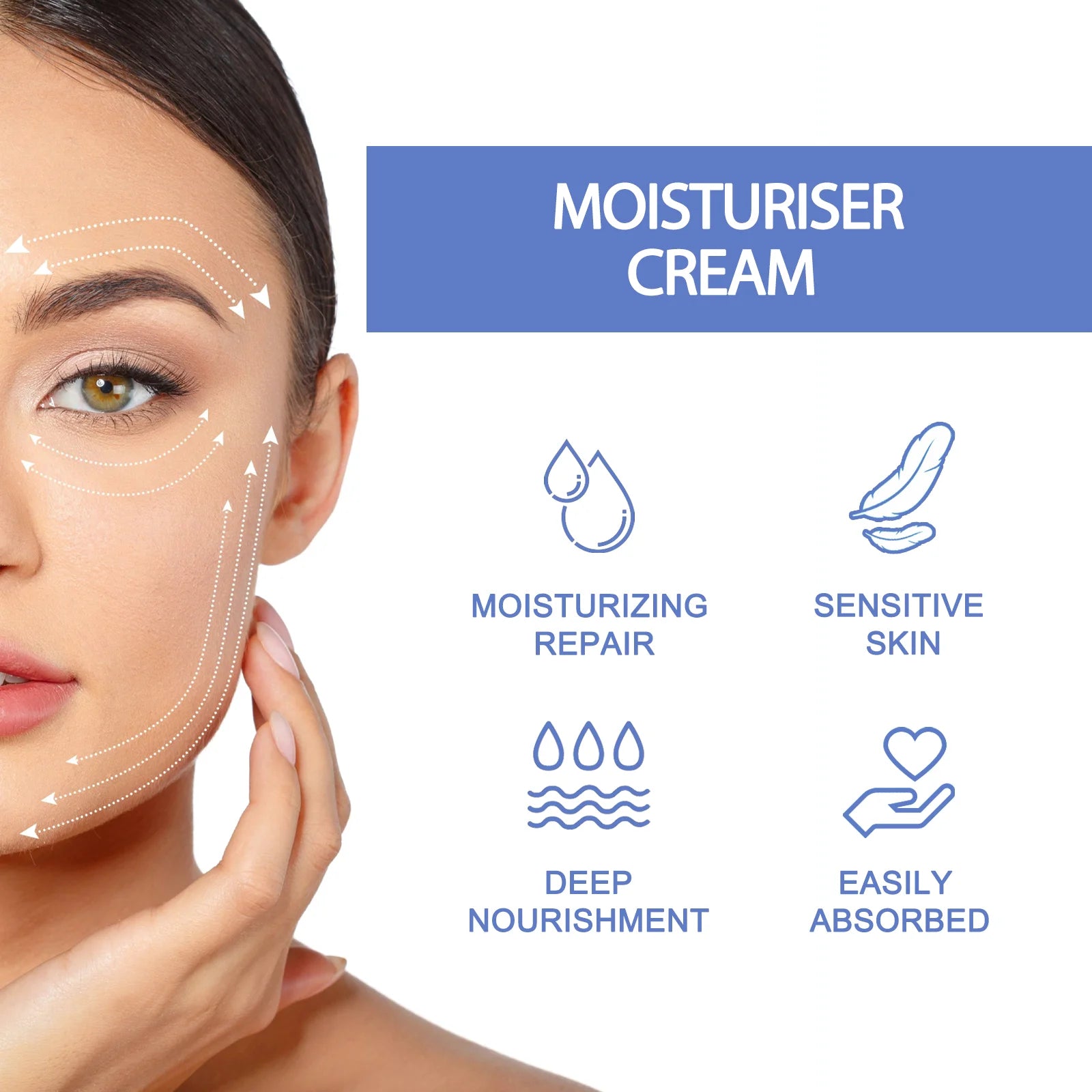 Ceramide Face Cream Skin Barrier Repair Moisturizing Firming Anti-Aging Deep Nourishing Face Body Moisturizer for Dry Skin Qme