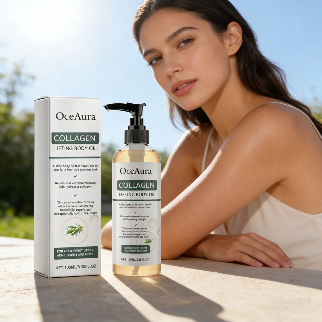 Collagen Body Oil Tighten Skin Lifting Increase Body Elasticity Massage Repair Moisturizing Non-greasy Essential Care Oil 100ml Qme