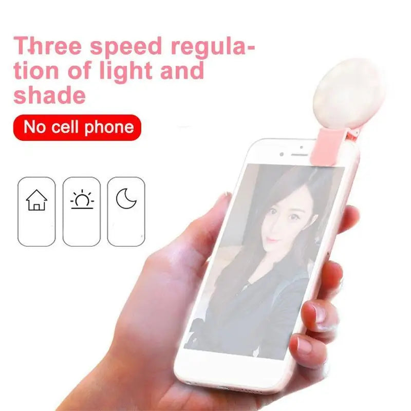 NEW Mobile Phone LED Selfie Ring Light Portable Mini Durable Practical Three Stop Dimming Circle Photography Clip Fill Light Qme