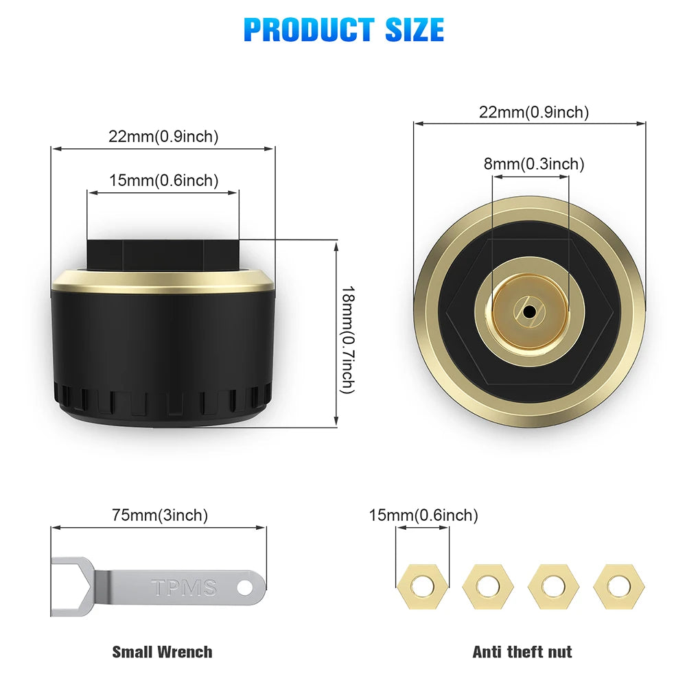 Bluetooth-compatible Tire Pressure Monitor System Mobile Phone Display Auto Motorcycle Tire Pressure Detection Qme