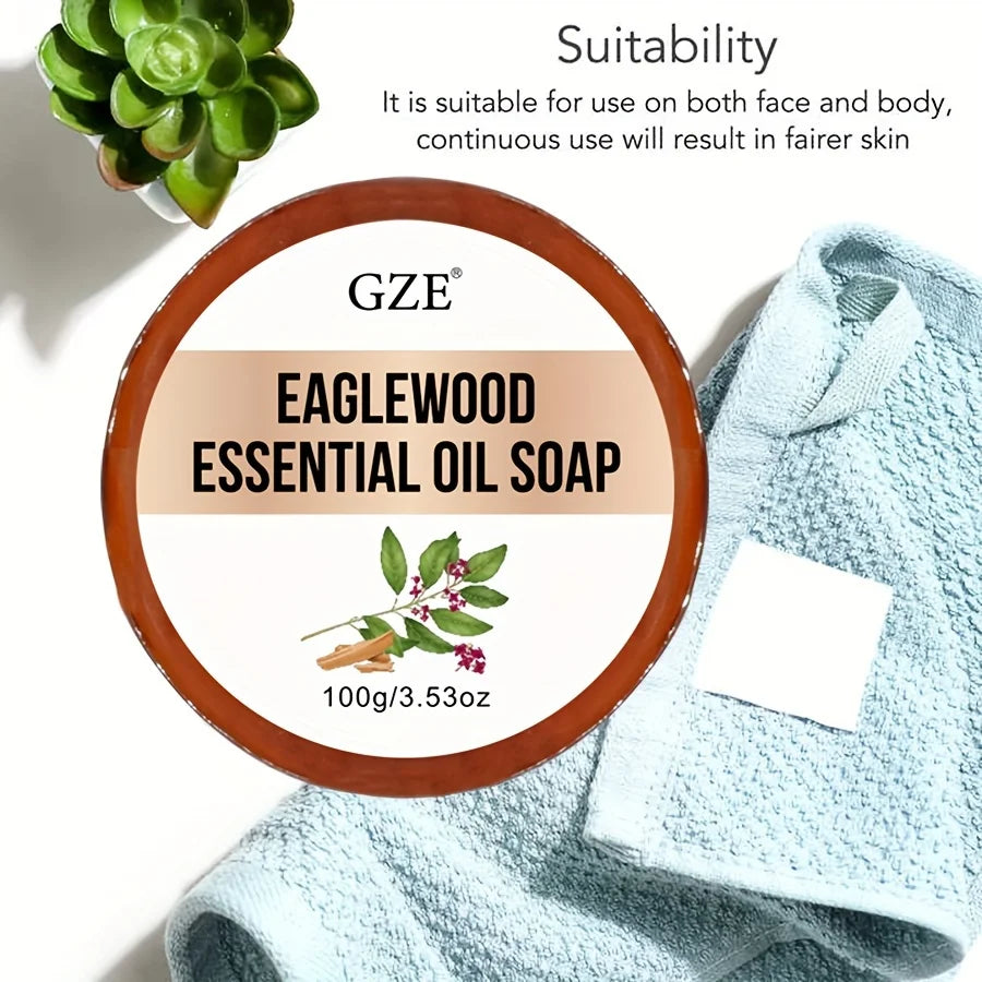 GZE Handmade Sandalwood Soap Handmade Essential Oil Soap Cleansing Bath Soap Hydrating And Moisturizing Agarwood Soap Qme