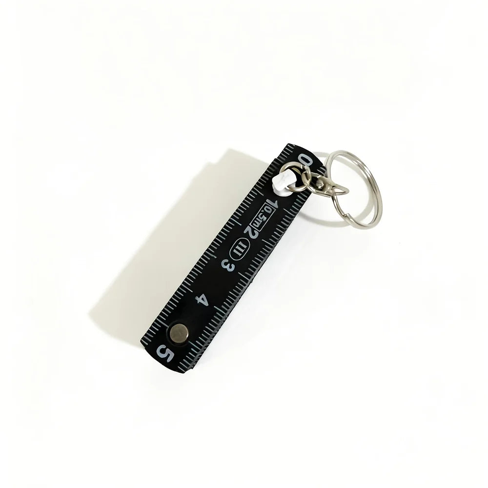 Mini Folding Ruler Keychain Portable Plastic Measuring Tape Qme