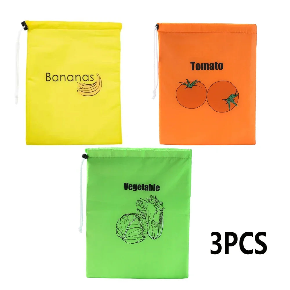 5/3/2/1Pcs Banana Preservation Bag Insulated aluminum film Fruit Vegetable Fresh-keep Pocket Drawstring Food Preservation Bag Qme 3 Colors