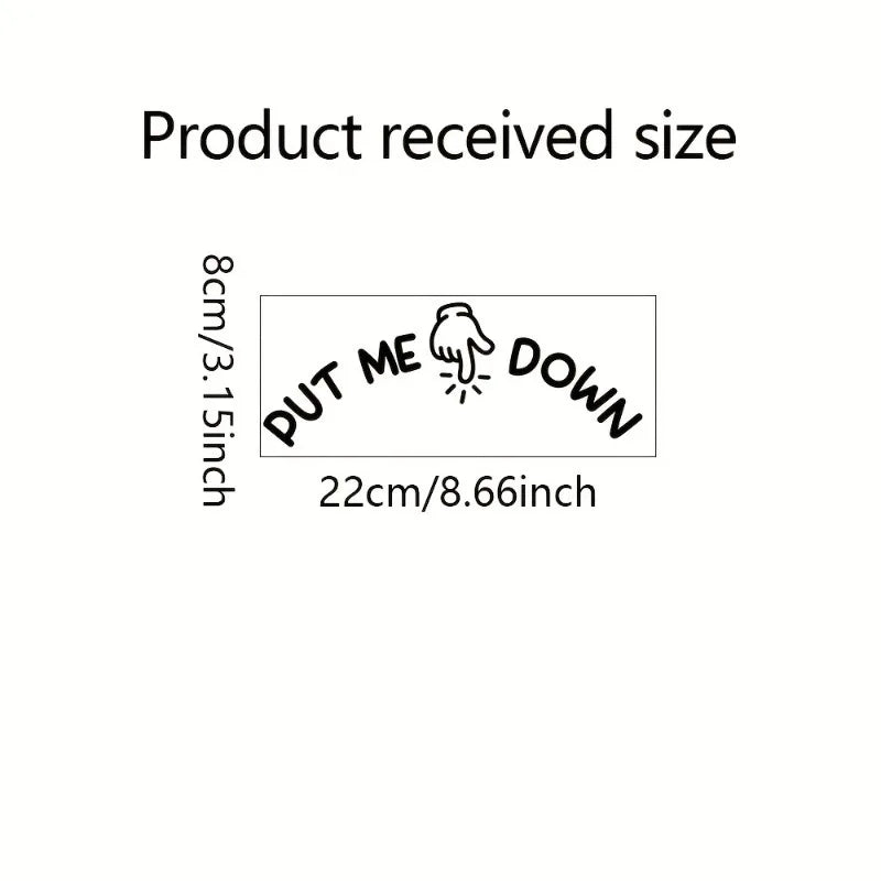 Funny Toilet Sticker PUT ME DOWN Hand Gesture Vinyl Removable Decal Qme