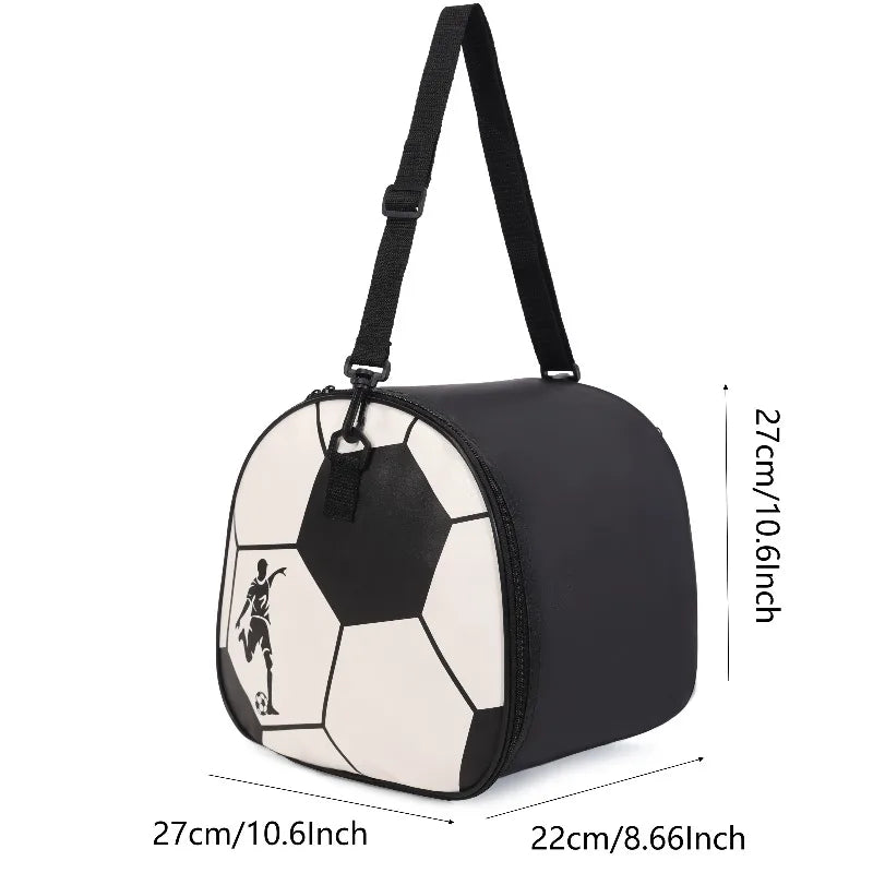 Trendy Crossbody Sports Equipment Bag Single Strap Faux Leather Qme Black