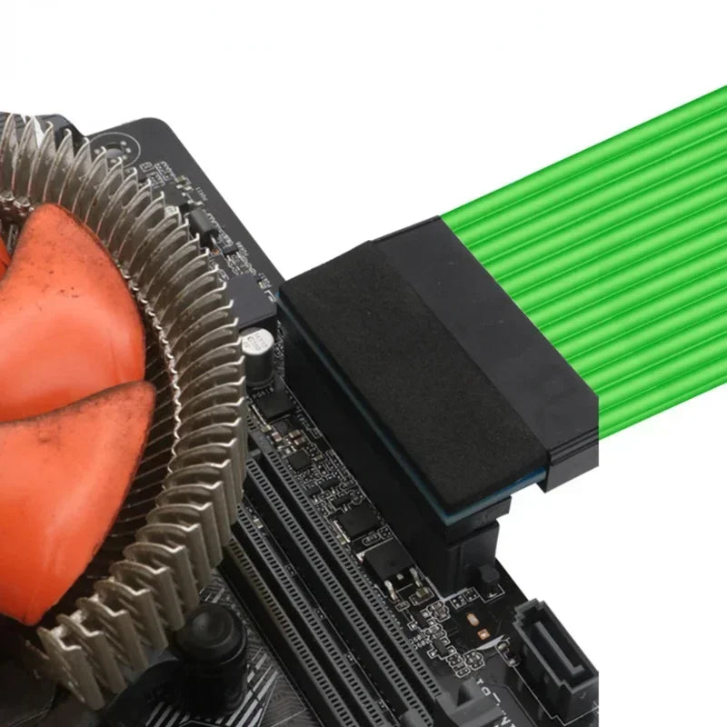 2psc ATX 24Pin 90 Degree 24 Pin To 24pin Power Plug Adapter Mainboard Motherboard Power Connectors Modular for Power Supply Qme