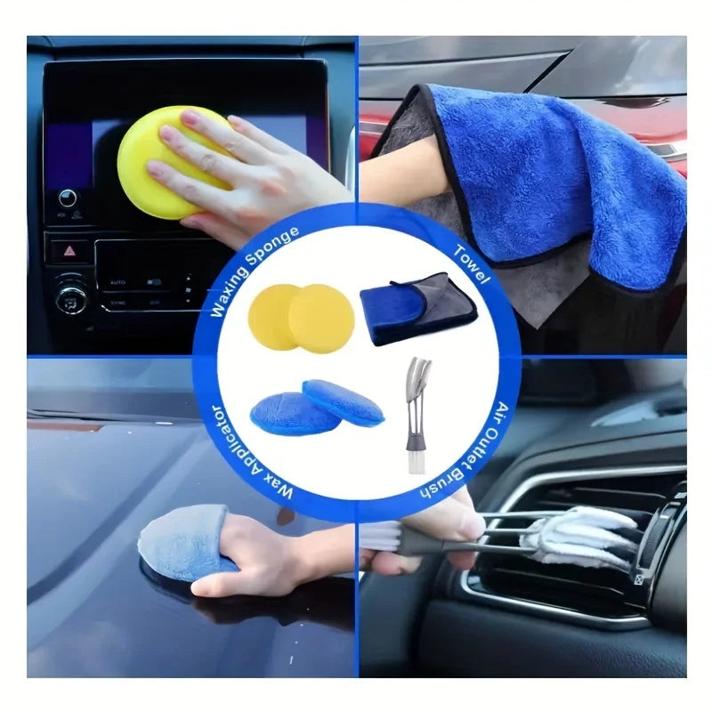 Car interior cleaning brush set, car interior cleaning tool kit, car drilling brush / wheel hub brush / ventilation port brush Qme