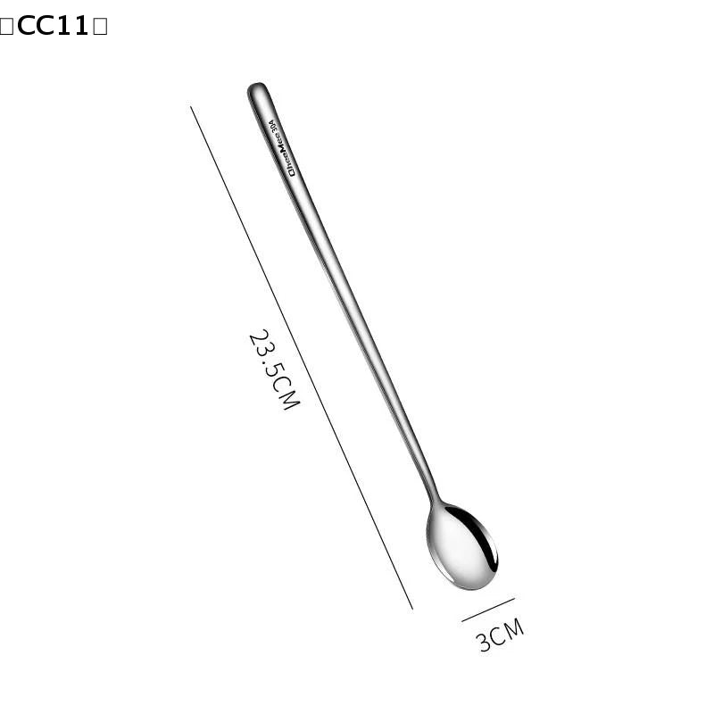 304 Stainless Steel Spoons Ice Cream Long Handle Coffee Stirring Qme