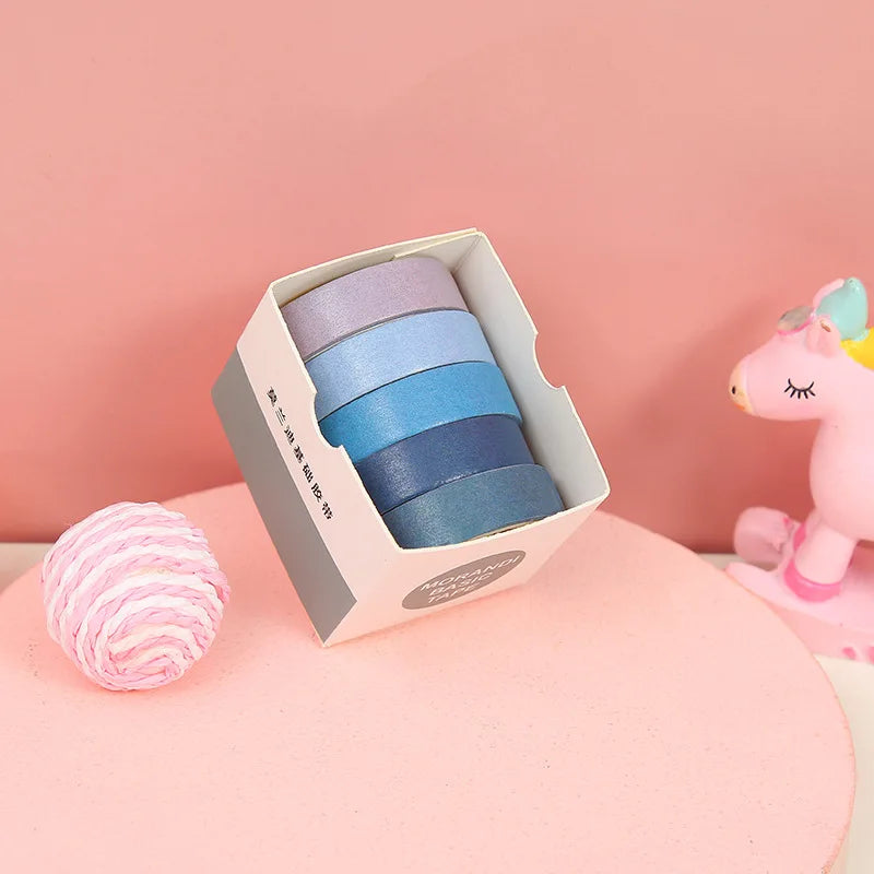 10mm*2m 5 Roll Kawaii Cartoon Washi tape Set Diy Decorative collage Diary Album Scrapbooking material Creativity Decor tape Qme K