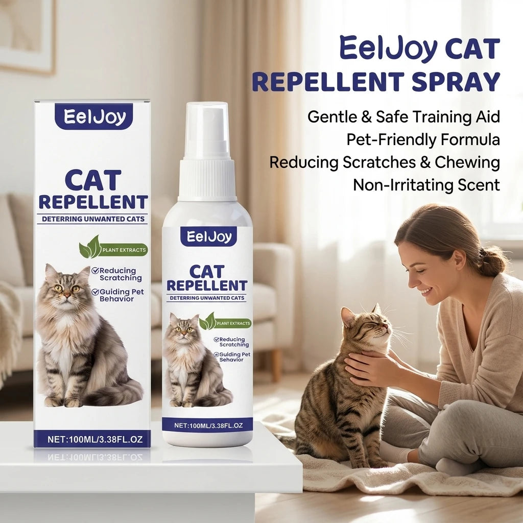 Plant Cats Repellent Spray Prevent Scratching Furniture & Unwanted Clawing Natural Scent Deterrent Pets Behavior Training Spray Qme