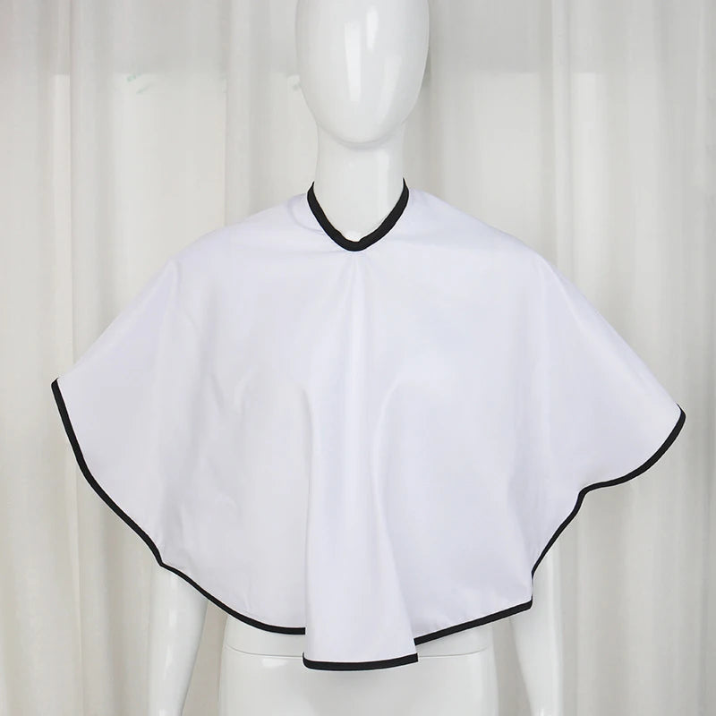 Barber Hair Cutting Cover Reusable Waterproof Dyed Shawl Styling Qme White