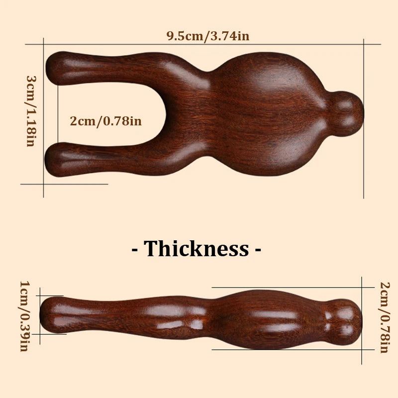 Sandalwood Facial Lifting Meridian Comb Massager Eyes Nose Ear Neck Qme